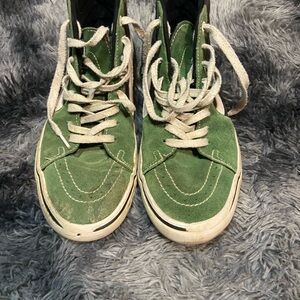 Vans Green and Black Skateboarding Shoes